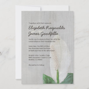 Convites para Casamento Vintage Peace Lily