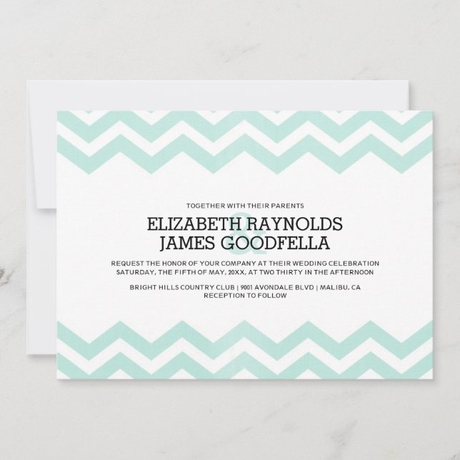 Convites para Casamento Zigzag (Frente)
