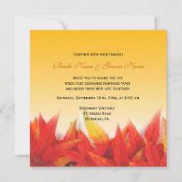 Convites para casamentos outono elegantes e bonito