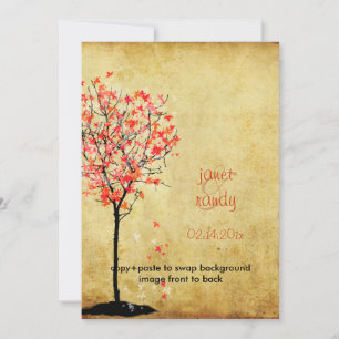 convites para Casamentos outono/folhas de mapeamen