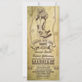 convites para casamentos vintage de cowboy ocident