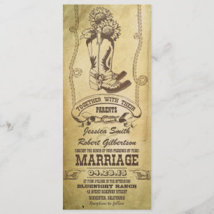 convites para casamentos vintage de cowboy ocident