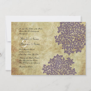 Convites para Casamentos vintage Florais Roxos