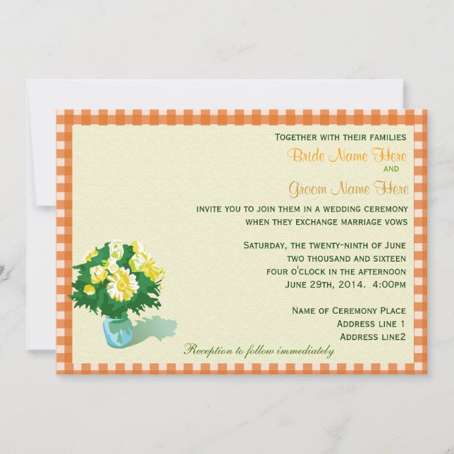 convites para casamentos, xadrezes de estilo count (Frente)