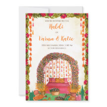 convites para cerimônia de Haldi em casamento hind
