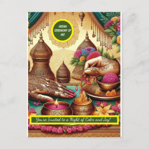 Convites para Cerimônia de Henna em Casamentos Ind