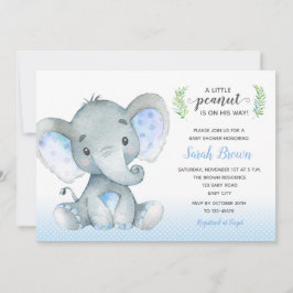Convites para Chá de Baby Boy (Bolinhas de elefant