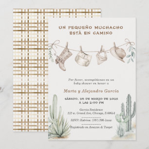 Convites Para Chá de Bebê Cowboy Menino Personalizadas