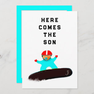 Convites para chá de fraldas Snowboarder