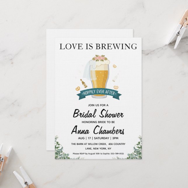 convites para chá de noiva love is brewing (Frente/Verso In Situ)