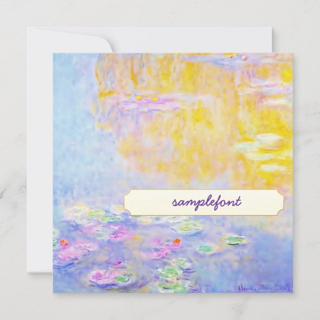 convites para chá, lírio de água monet 7 (Frente)