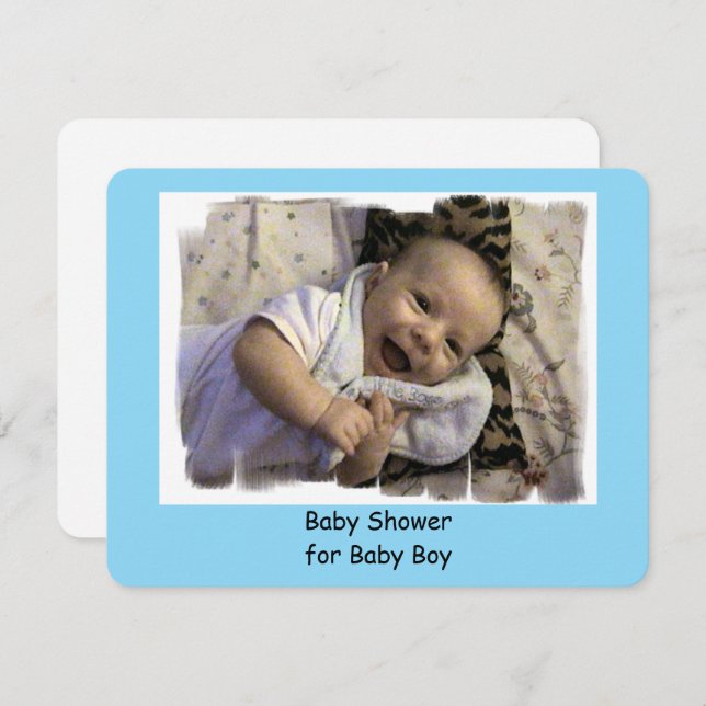 Convites para Chás de Baby Boy (Frente/Verso)