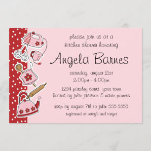 Convites para Chás de casamento da Cozinha Retro