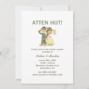 Convites para Chás de casamento de Soldado e Noiva