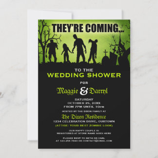 Convites para Chás de casamento Whimsical Zombie