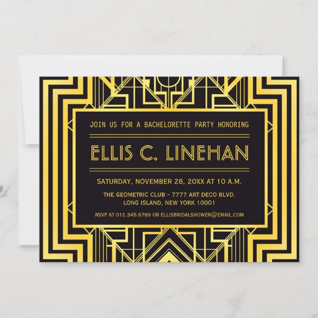 Convites para Chás de Festas de solteira Geométric (Frente)