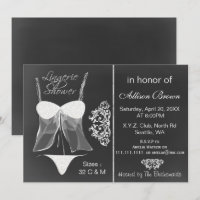 Convites para Chás de Lingerie de quadro de aviso