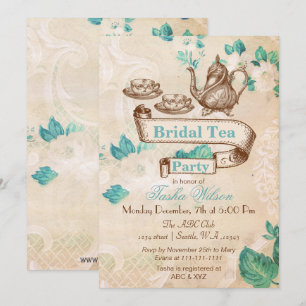 convites para Chás de panela de festas de chá flor