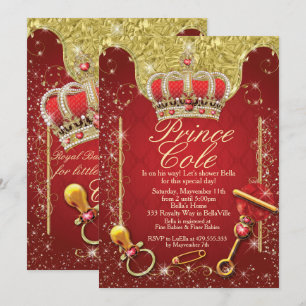 Convites para Chás do Príncipe Bebê Real