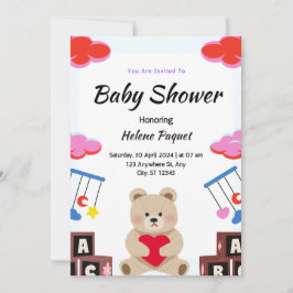 Convites para Chás personalizados de brinquedo de