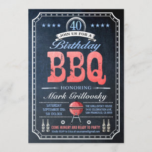 Convites para CHURRASCO aniversário de 40 anos  Q