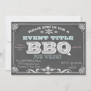 Convites para CHURRASCO de quadro chalkboard