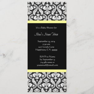 Convites para Chuveiro Amarelo Preto