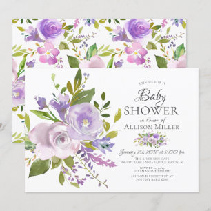 Convites para Chuveiro BABY Lavanda Roxo
