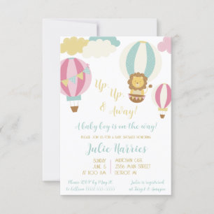 Convites Para cima, para fora! Um menino está a caminho!