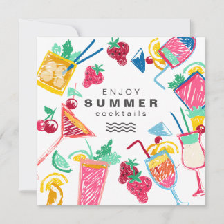 Convites para Cocktails de Verão