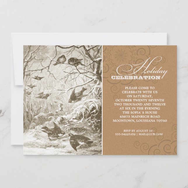 convites para comemoração de férias para aves de v (Frente)