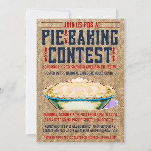 Convites para Concurso Pie Baking