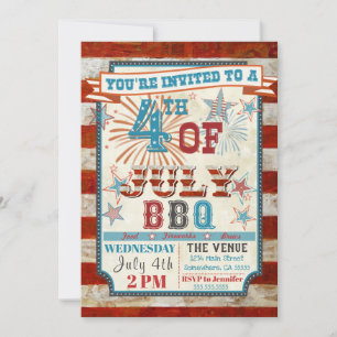 Convites para Cookout em 4 de julho de CHURRASCO
