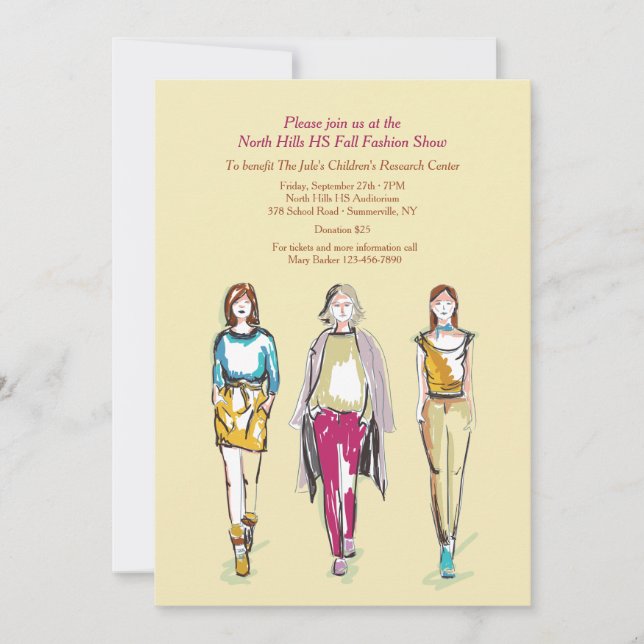 Convites para Desfile de Moda (Frente)