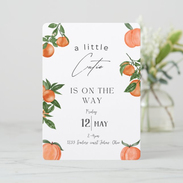 Convites para duche de bebê de verão (Em pé/Frente)