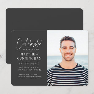 Convites Para ele Celebração Virtual da Foto Moderna da V