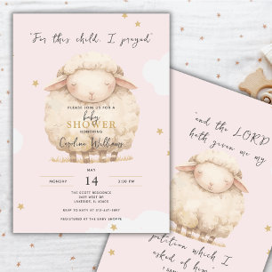 Convites Para Esta Criança Eu Rezei A Menina Rosa Religiosa