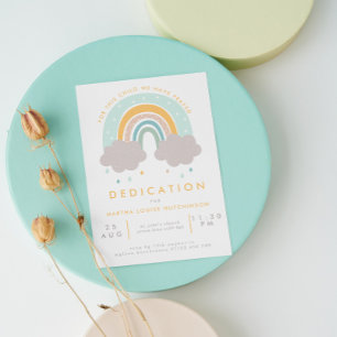 Convites Para Esta Criança Pastel Rainbow Baby Dedication