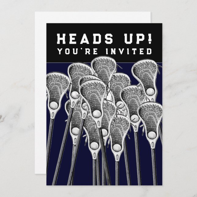 Convites para Evento da Equipe de Lacrosse (Frente/Verso)