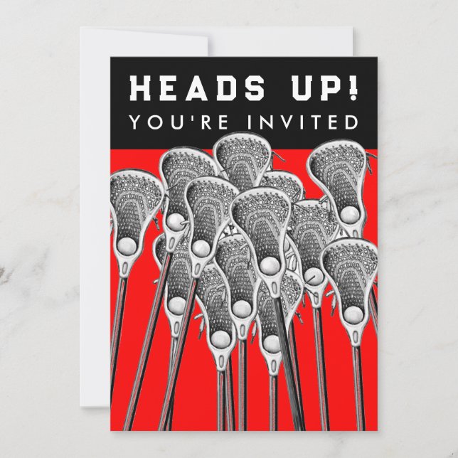 Convites para Eventos de Equipe de Lacrosse (Frente)