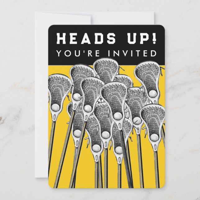 Convites para Eventos de Equipe de Lacrosse (Frente)