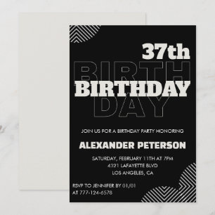 Convites para festa de 37 anos de homens negros