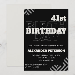 Convites para festa de 41 anos de homens negros