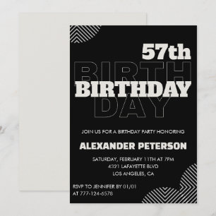 Convites para festa de 57 anos de homens negros