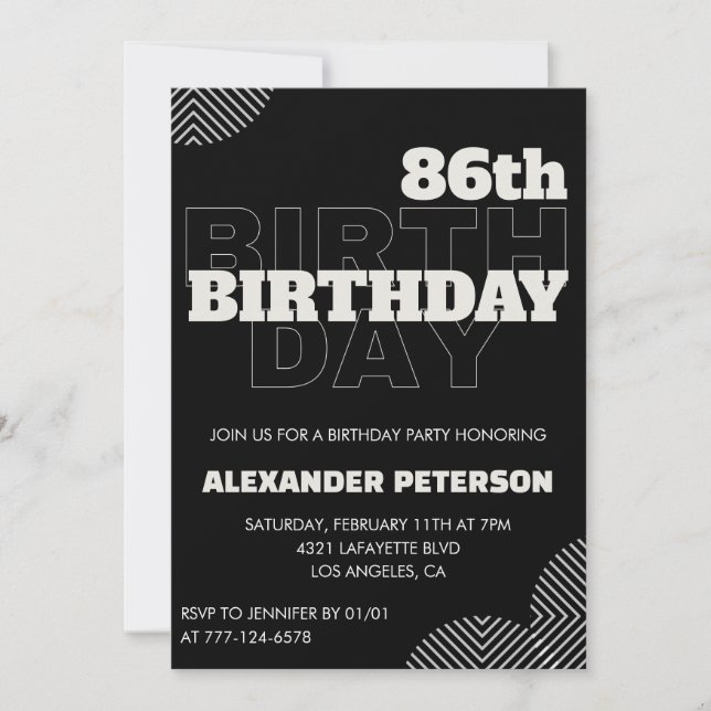 Convites para festa de 86 anos de homens negros (Frente)