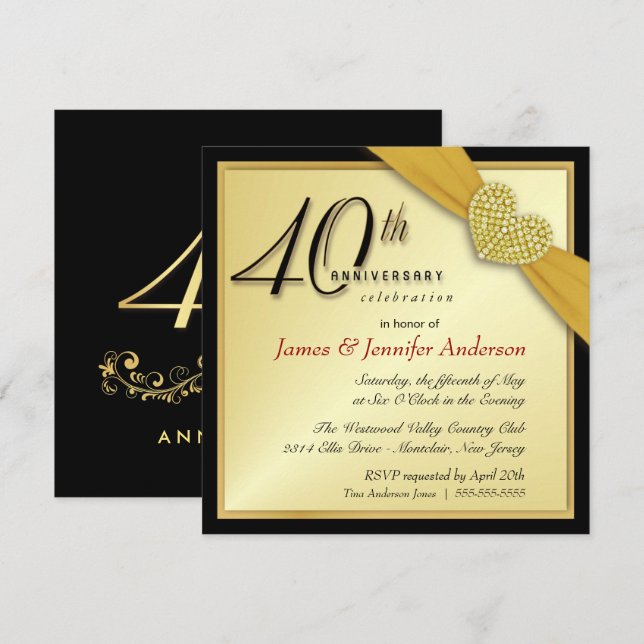 Convites para Festa de Aniversário de 40 anos - Do (Frente/Verso)