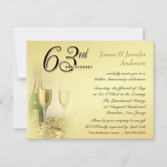 Convites para Festa de Aniversário de Casamento de (Frente)