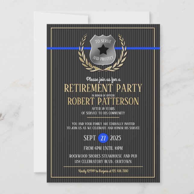 Convites para Festa de Aposentadoria de Oficial de (Frente)