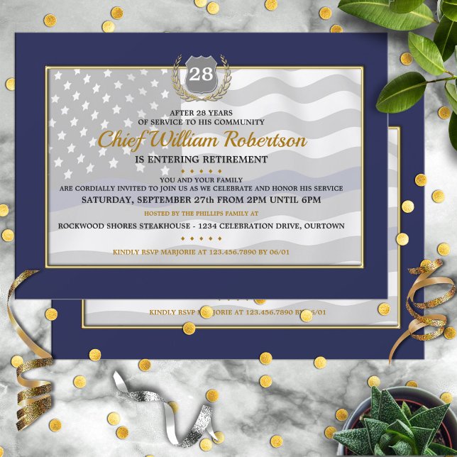 Convites para Festa de Aposentadoria de Oficial de (Criador carregado)
