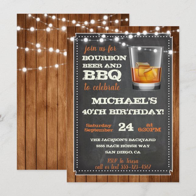 Convites para Festa de Cerveja e Churrasco com Bou (Frente/Verso)